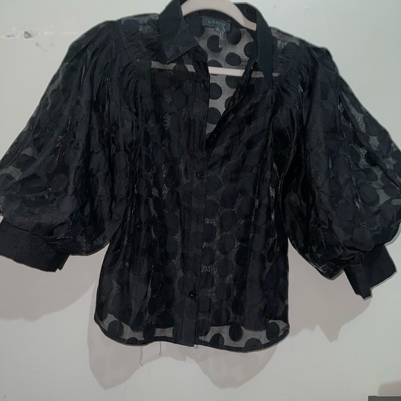 Garcia Polka Dot Puff Sleeve Button Blouse NWOT - Picture 9 of 17